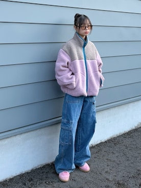 「アイテム（ピンク系）」を使った、uranさん（キッズ・150cm）の秋コーディネート