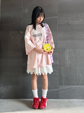「アイテム（ポーチ）」を使った、uranさん（キッズ・144cm）の夏コーディネート