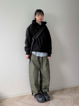 「GU（ジーユー）のアイテム（バッグ）」を使った、uranさん（キッズ・149cm）の春コーディネート