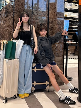 「adidas（アディダス）のテリーショーツ / ショートパンツ / アディダスオリジナルス adidas Originals（その他パンツ）」を使った、uranさん（キッズ・144cm）の夏コーディネート