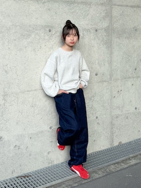 「アイテム（ニット/セーター）」を使った、uranさん（キッズ・147cm）の秋コーディネート