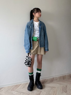 「アイテム（ジャケット/アウター）」を使った、uranさん（キッズ・149cm）の春コーディネート