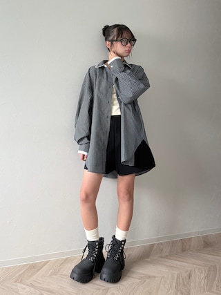 「WEGO(ウィゴー)のWEGO/厚底トレッキングブーツ(ブーツ)」を使った、uranさん(キッズ・150cm)の夏コーディネート