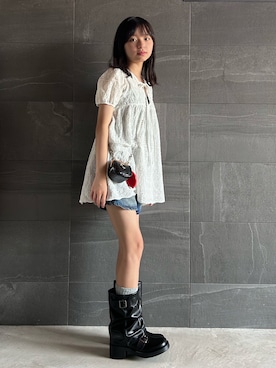「アイテム（ソックス/靴下）」を使った、uranさん（キッズ・144cm）の夏コーディネート
