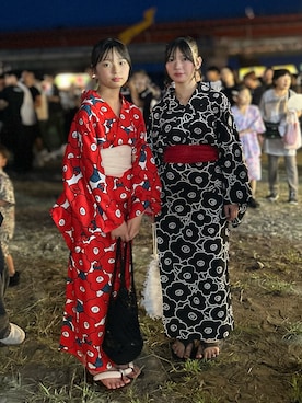 「LOWRYS FARM（ローリーズファーム）のユカタセット＿ＭＯＭ　 326420（浴衣）」を使った、uranさん（キッズ・144cm・10代）の夏コーディネート