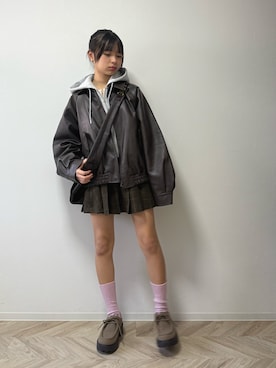 「ショルダーバッグ」｜「アイテム（その他アウター）」を使った、uranさん（キッズ・147cm）の冬コーディネート