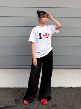 「PUMA（プーマ）のPUMA プーマ ユニセックス スピードキャット OG スニーカー（スニーカー、レッド系）」を使った、uranさん（キッズ・150cm）の春コーディネート