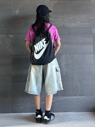 「dispark（ディスパーク）のDISPARK/ドロストカーゴハーフパンツ（デニムパンツ）」を使った、uranさん（キッズ・144cm）の夏コーディネート