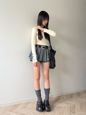 「アイテム（財布/小物、ブラック系）」を使った、uranさん（キッズ・150cm）の秋コーディネート