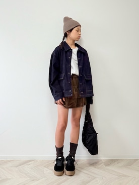 「アイテム（帽子）」を使った、uranさん（キッズ・147cm・10代）の秋コーディネート