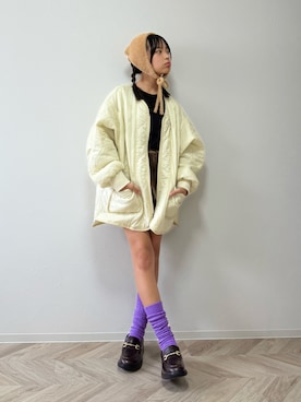 「アイテム（マフラー）」を使った、uranさん（キッズ・147cm）の秋コーディネート