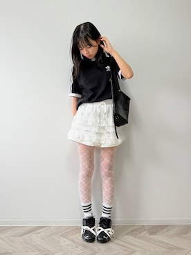 「アイテム（レッグウェア）」を使った、uranさん（キッズ・144cm）の秋コーディネート