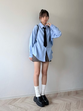 「アイテム（バックパック/リュック）」を使った、uranさん（キッズ・150cm）の秋コーディネート