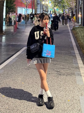 「アイテム（ソックス/靴下）」を使った、uranさん（キッズ・147cm）の秋コーディネート