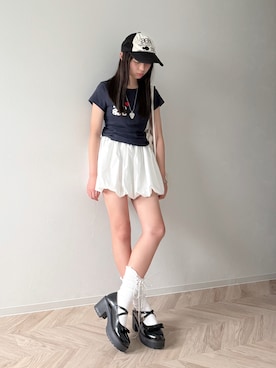 「アイテム（バックパック/リュック）」を使った、uranさん（キッズ・150cm）の夏コーディネート