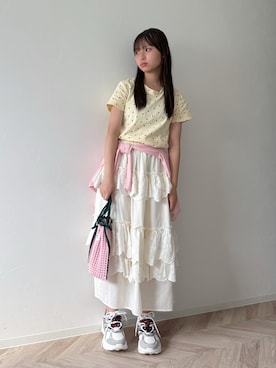 「LOWRYS FARM（ローリーズファーム）のアイテム（ショルダーバッグ）」を使った、uranさん（キッズ・150cm）の夏コーディネート
