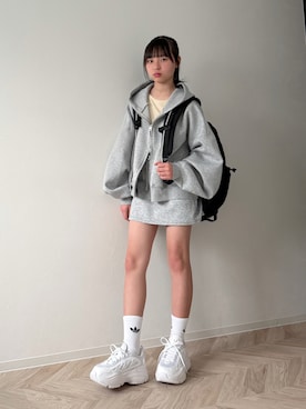 「アイテム（バックパック/リュック）」を使った、uranさん（キッズ・149cm）の春コーディネート