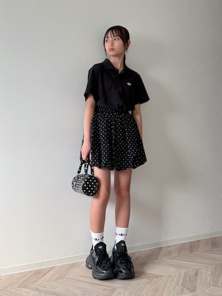 「LOWRYS FARM(ローリーズファーム)のドットバルーンミニスカート 601914(スカート)」を使った、uranさん(キッズ・150cm)の夏コーディネート