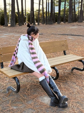 「ファーコート」｜「アイテム（ジャケット/アウター）」を使った、uranさん（キッズ・147cm）の冬コーディネート