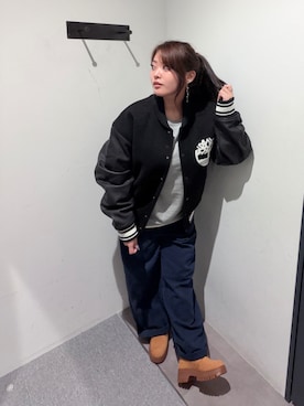 「アイテム（スタジャン）」を使った、Kikuさん（レディース・158cm）の秋コーディネート