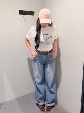 「アイテム（モカシン/デッキシューズ）」を使った、Kikuさん（レディース・158cm）の夏コーディネート