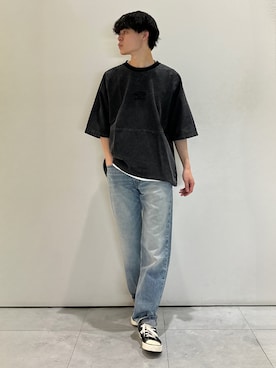 「Levi's（リーバイス）のLevi's(リーバイス)(RE)ＬＥＶＩＳオリジナルＴ（Tシャツ/カットソー、ホワイト系）」を使った、chiiiba0410さん（メンズ）の夏コーディネート