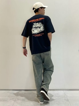 「EDWIN（エドウィン）のWIDE BAGGY（デニムパンツ、ブルー系）」を使った、chiiiba0410さん（メンズ）の春コーディネート