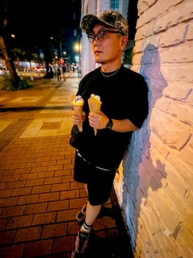 「SEE SEE（シーシー）のアイテム」を使った、ojishu.mlmさん（メンズ・170cm）の夏コーディネート