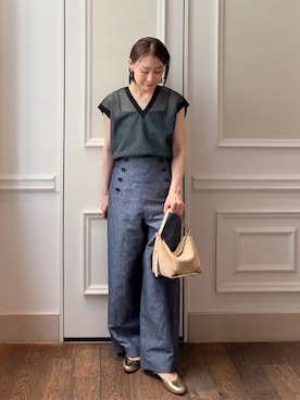 「MACPHEE（マカフィー）のアイテム」を使った、KitaguchTOMORROWLANDさん（レディース・158cm）の夏コーディネート