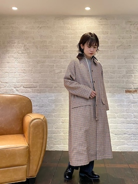 「アイテム（ステンカラーコート）」を使った、Haruka Kotakiさん（レディース・156cm）の秋コーディネート