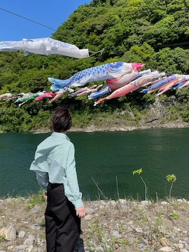「アイテム（その他トップス）」を使った、mmi⚘さん（レディース・153cm・30代）の春コーディネート