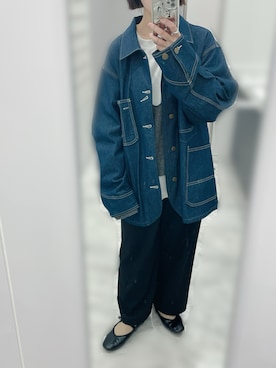 「アイテム（デニムジャケット）」を使った、mmi⚘さん（レディース・153cm・30代）の秋コーディネート
