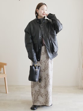 「アイテム（スカート）」を使った、陽さん（レディース・156cm）の冬コーディネート