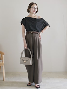 「Zoff（ゾフ）のアイテム」を使った、陽さん（レディース・156cm）の夏コーディネート