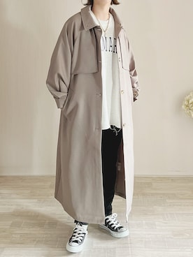 「classicalelf（クラシカルエルフ）のアイテム（トレンチコート）」を使った、陽さん（レディース・156cm）の冬コーディネート