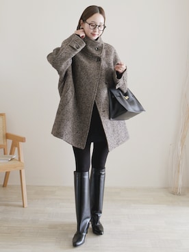 「アイテム（その他アウター）」を使った、陽さん（レディース・156cm）の冬コーディネート