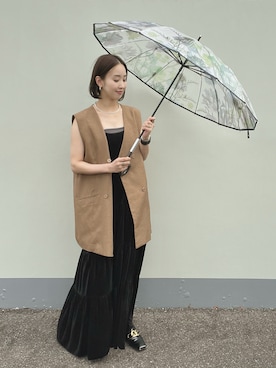 「雨」｜「アイテム（ワンピース/ドレス）」を使った、陽さん（レディース・156cm）の秋コーディネート