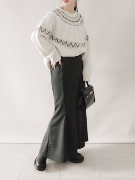 「しまむら（シマムラ）のアイテム（スカート）」を使った、陽さん（レディース・156cm）の冬コーディネート