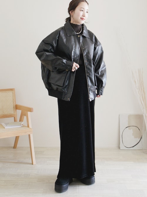 collab Ecoレザーヴィンテージブルゾン セール】《JaVaジャバ コラボ》高見えをプラスするシボ感。フェイク