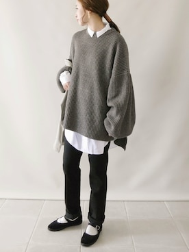 「SOMETHING（サムシング）のアイテム」を使った、陽さん（レディース・156cm）の秋コーディネート