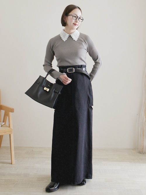 CLANE/クラネ】CIRCLE CUT LAYERED DENIM SKIRT/サークルカット