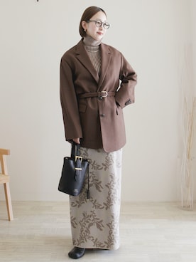 「アイテム（ピアス（両耳用））」を使った、陽さん（レディース・156cm）の冬コーディネート