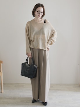 「アイテム（チョーカー）」を使った、陽さん（レディース・156cm）の春コーディネート