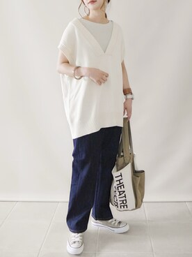 「PUAL CE CIN（ピュアルセシン）のアイテム」を使った、陽さん（レディース・156cm）の秋コーディネート