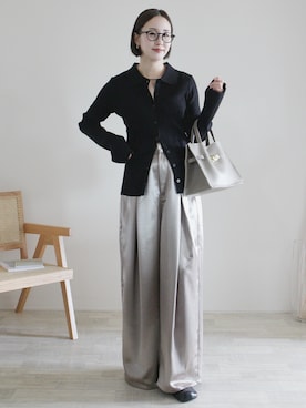 「Zoff（ゾフ）のアイテム」を使った、陽さん（レディース・156cm）の冬コーディネート