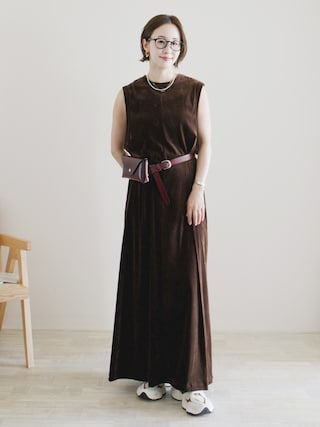 「JOURNAL STANDARD(ジャーナルスタンダード)のMULTI MATCH メッシュベロア ワンピース(ワンピース)」を使った、陽さん(レディース・156cm)の秋コーディネート