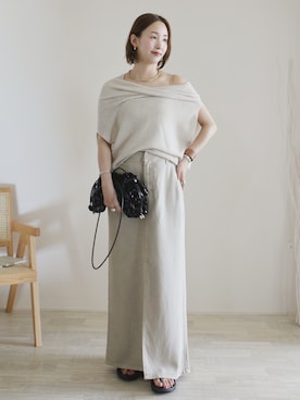 「ete（エテ）のアイテム」を使った、陽さん（レディース・156cm）の夏コーディネート