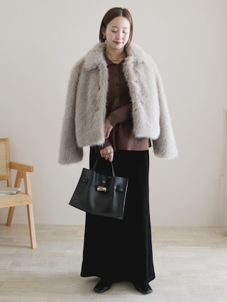 「Re:EDIT（リエディ）の[2025AW COLLECTION]フォーファーステンカラーコート（ブルゾン）」を使った、陽さん（レディース・156cm）の秋コーディネート