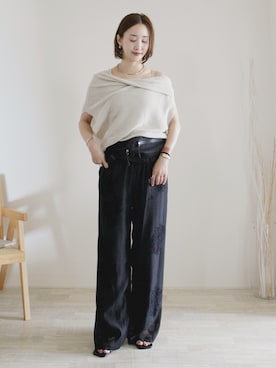 「ete（エテ）のアイテム」を使った、陽さん（レディース・156cm）の夏コーディネート