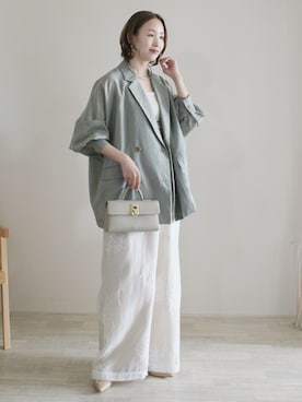 「アイテム（チョーカー）」を使った、陽さん（レディース・156cm）の春コーディネート